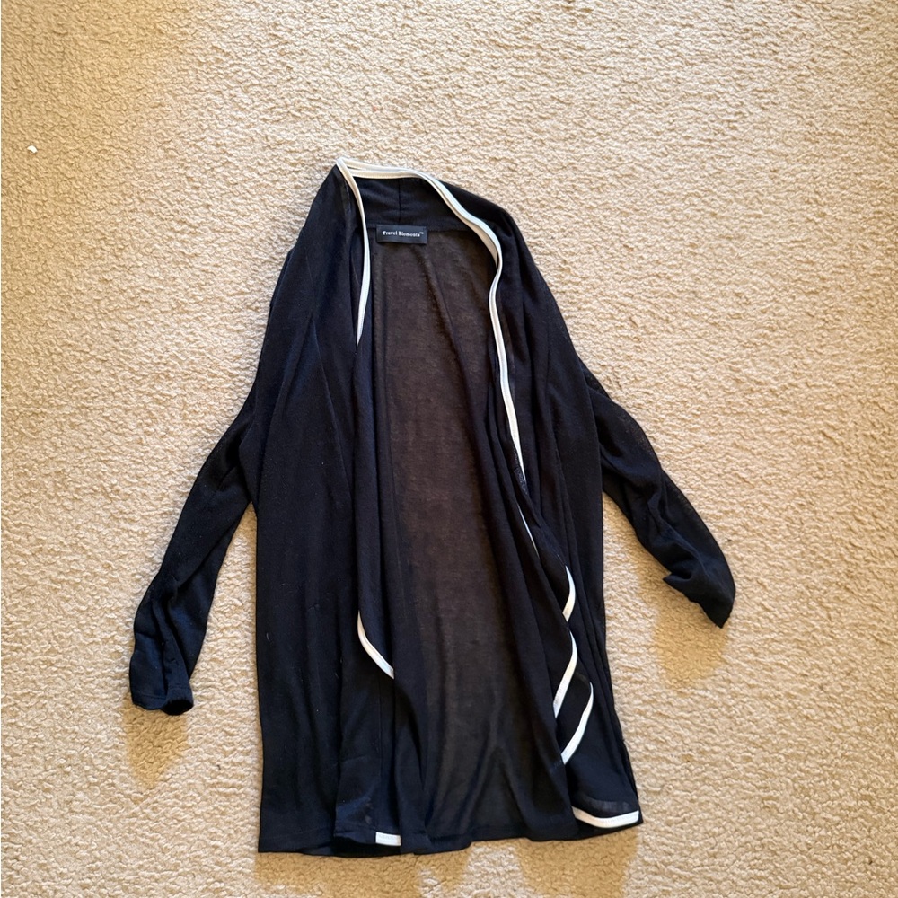 Black Open Front Cardigan